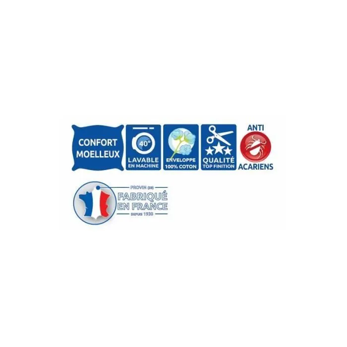 Lot de 2 Oreillers 60 x 60 cm "Protection totale Anti-Acariens"-2