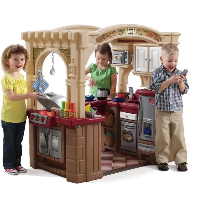 Step2 - Cuisine pour enfants Grand Walk-In Kitchen & Grill marron-beige - 103 pièces-0