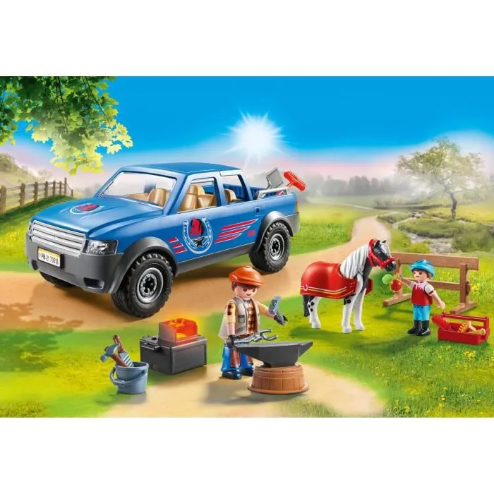 PLAYMOBIL - 70518 - Maréchal-ferrant et véhicule avec forge mobile et accessoires - Playmobil Country-1