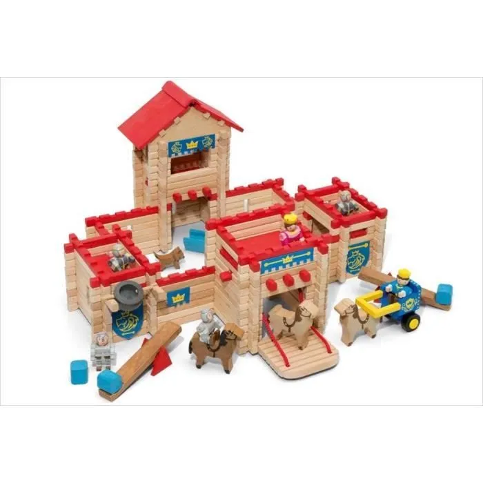 JEUJURA - Le Chateau Fort en bois - Jeu de construction - 300 pièces-1