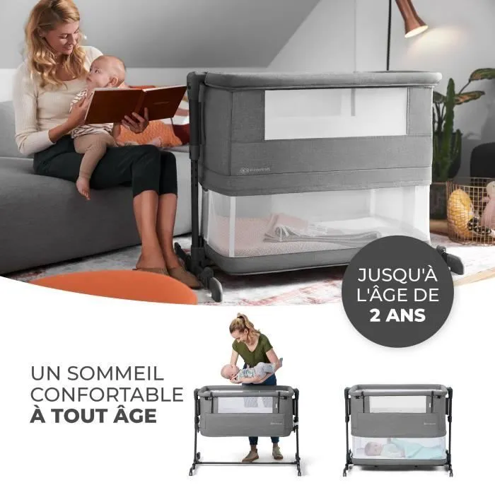 Lit d’appoint 3 en 1 - KINDERKRAFT - NESTE GROW - Beige - Métal - 60x120cm-2