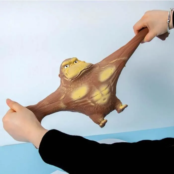Gorille Élastique Anti-Stress - SHOP-STORY - Monkeyman - Marron - Pour Enfants - 3 ans et plus-0
