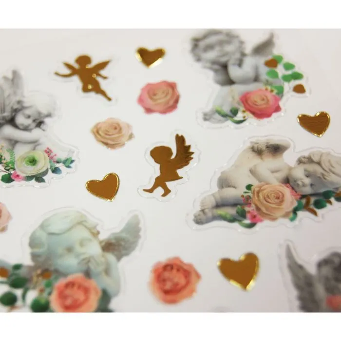 Stickers Anges & Coeurs - Dorures - 1,8 cm-1