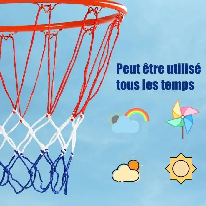 COSTWAY Mini Panier de Basket avec Filet 46CM Anneau de Basketball Mural en Acier Intérieur/Extérieur pour Enfants/ Adultes-1