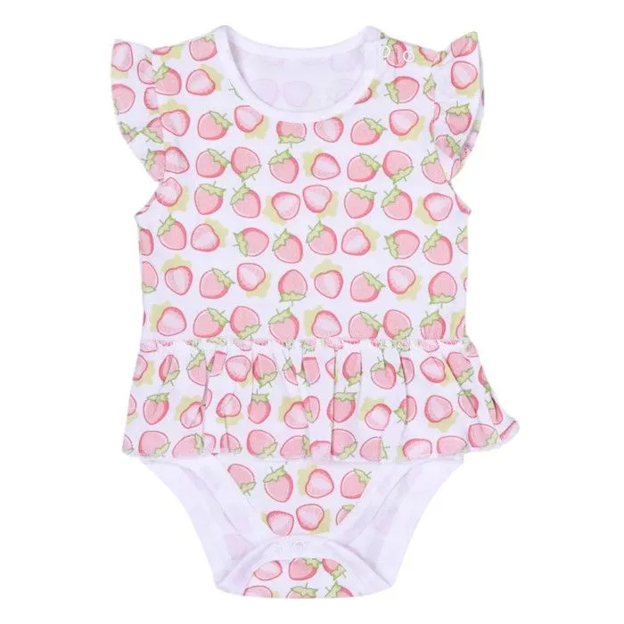 Robe body et chapeau en coton bio Fraise-2