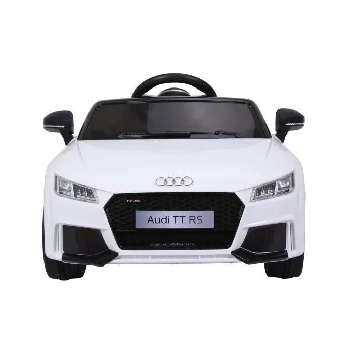 Audi TT RS Voiture Electrique (2 x 25W) pour Enfant Blanc, 103 x 62 x 44 cm - Marche avant et arrière, Phares fonctionnels, Musique,-2