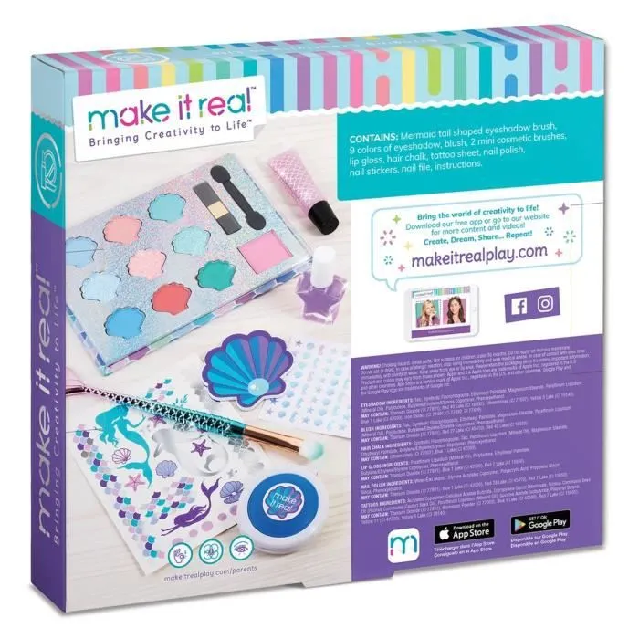 Kit maquillage - Make It Real - 2460 - Palette de neuf nuances - Sirène - Pour filles de 8 ans et plus-1