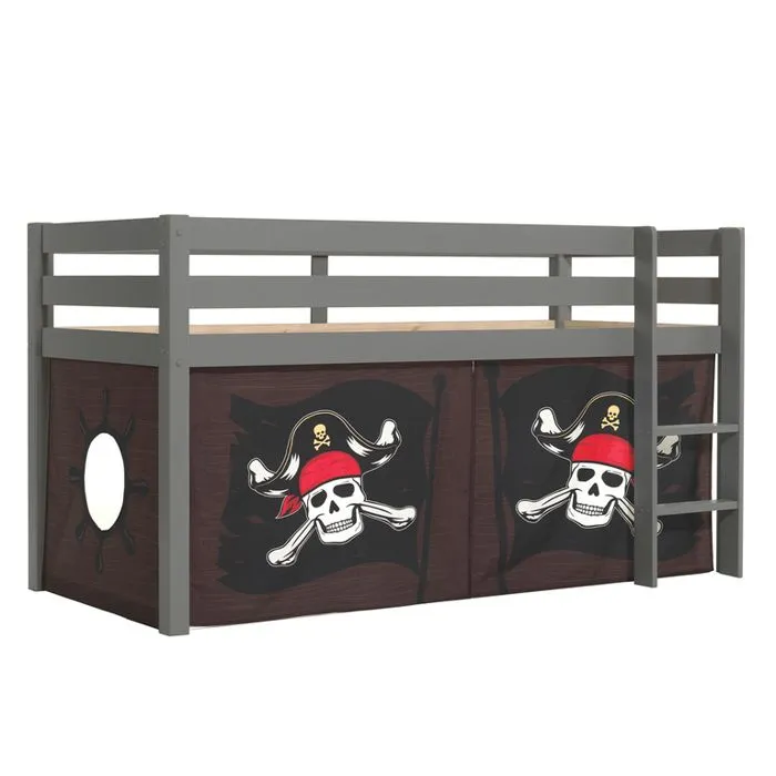 Lit mi-hauteur 90x200 Vipack Pirate Pino - Gris-2