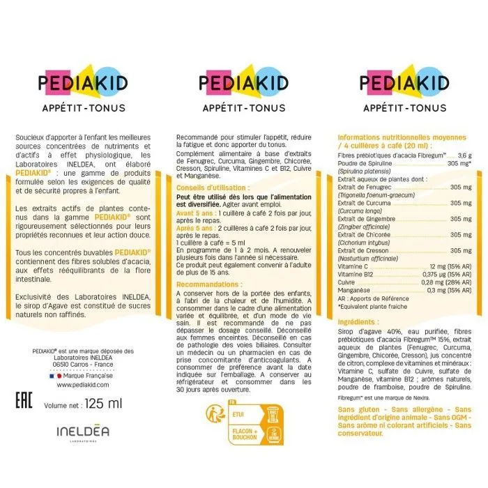 PEDIAKID - Complément Alimentaire Naturel Pediakid Appétit-Tonus - Formule Exclusive au Sirop d'Agave - Stimule l'Appétit - Aide à l-2
