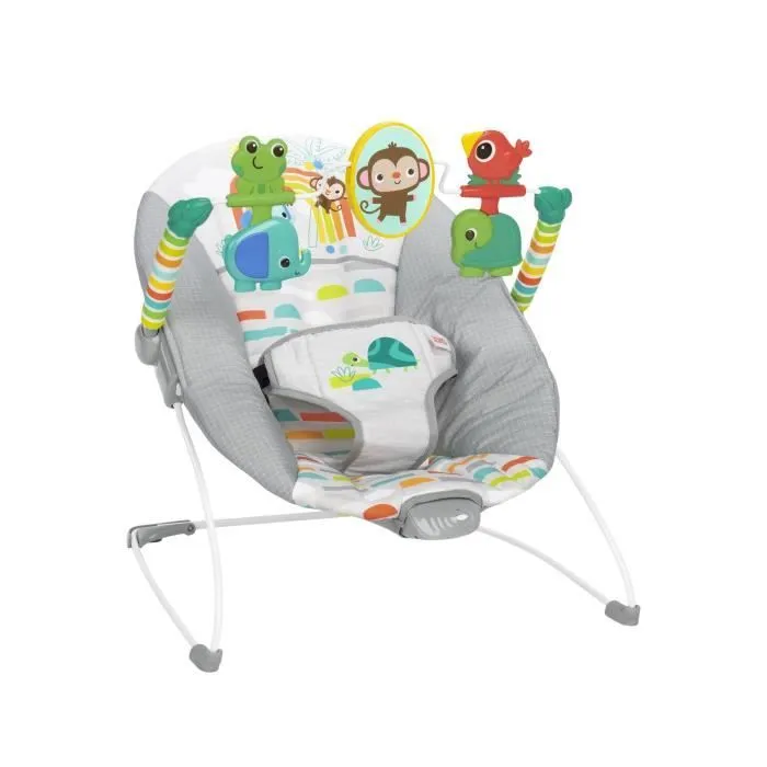 BRIGHT STARTS Transat bébé Animaux, Vibrations apaisantes, Arche d'éveil avec jouets interactifs-0