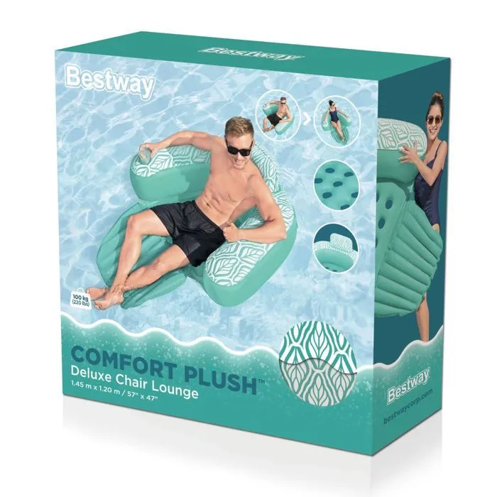 Fauteuil de piscine gonflable Bestway Comfort Plush 145 x 120 cm-4