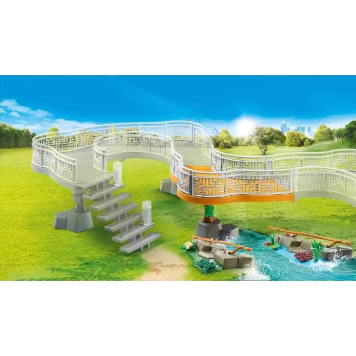 PLAYMOBIL - Extension pour parc animalier - Modèle 70348 - 31 pièces - Pour enfant de 4 ans et plus - Bleu-0