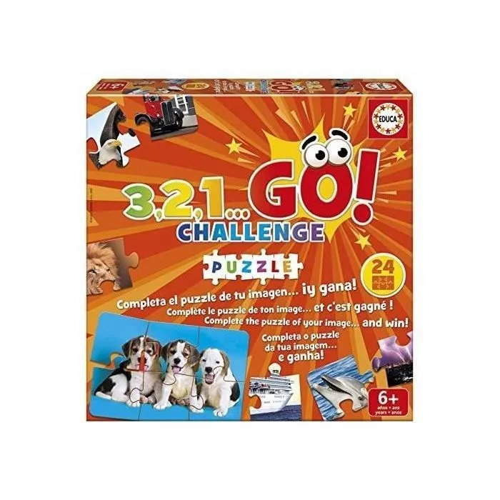 Jeu de société 3,2,1 go Challenge - Puzzle EDUCA pour adultes et enfants de 6 ans et plus - Bleu - Multicolore-0