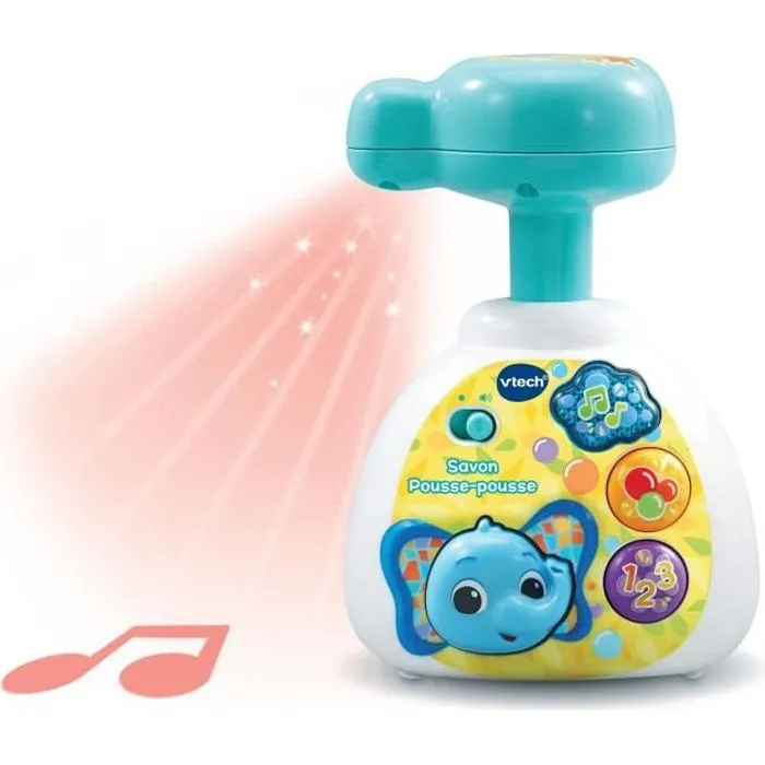 Jeu de Bain - VTECH BABY - P'tit Savon Lumi Pousse-Pousse - Bulles Lumineuses - Musique - Chiffres et Couleurs-0