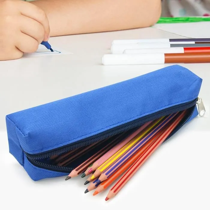 Trousse à crayons - WAYTEX - 931273B - Textile souple - Fermeture zippée - Bleu uni-2
