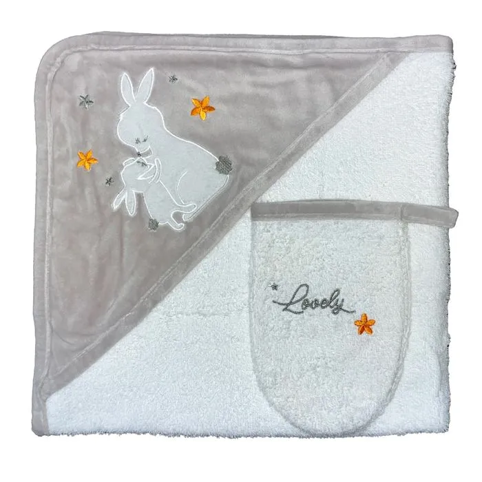 Sortie de bain + Gant "LAPIN" LES CHATOUNETS-0