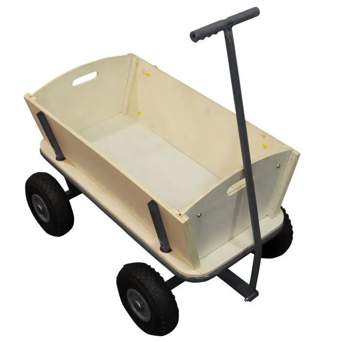 Chariot de Transport en Bois SUNNY - Billy anthracite - Capacité 100 kg-3