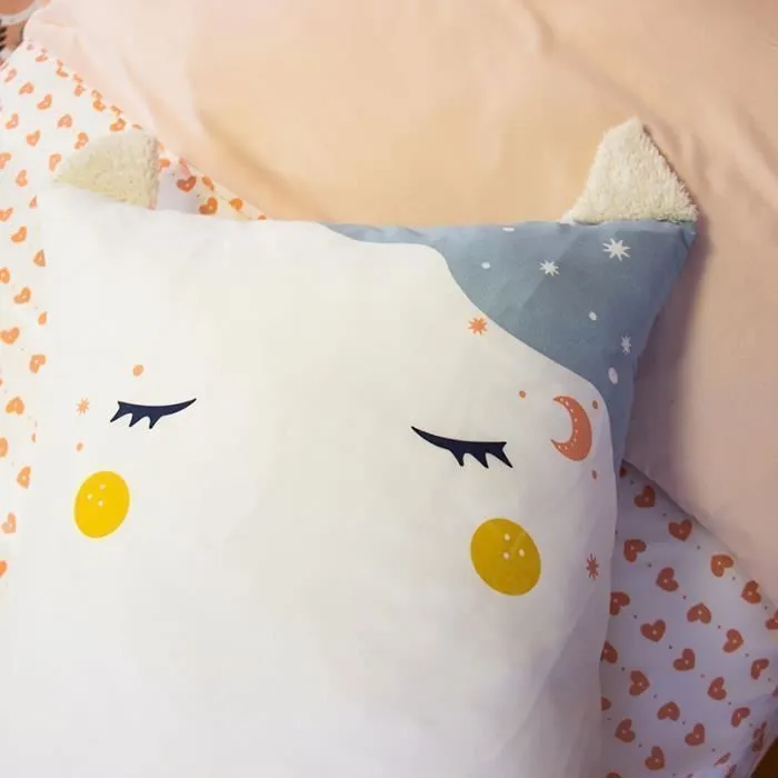 Parure de lit imprimée 140x200 cm Enfant - Housse de Couette + 1 Taie d'oreiller Motif Licorne cœur avec Poche Doudou –Microfibre-3