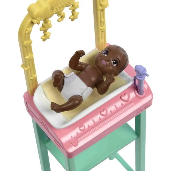 Barbie-Coffret Barbie Pédiatre-Poupée Blonde Et Poupée Bébé - 3 ans+- JCR72-1