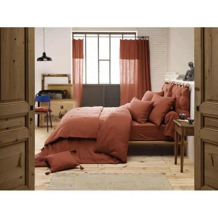 Housse de couette "Gaïa" toutes dimensions "Gaze de Coton" - Gaïa Terracotta - Housse de couette 260 x 240 cm-0