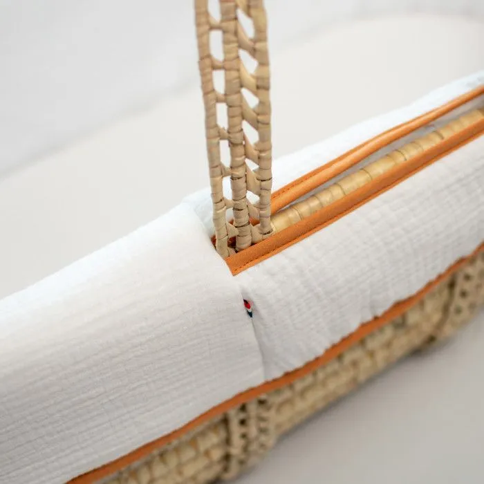 Couffin bébé avec Matelas Habillage et Drap Housse Blanc Taille Unique-1