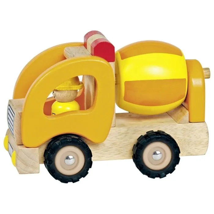 Jouet en bois - Camion toupie en bois - Jaune - Pour enfant de 3 ans et plus-1