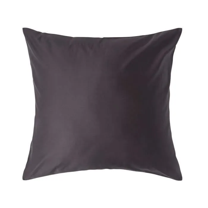 Taie d'oreiller 80x80 cm 100% satin de coton égyptien 1000 fils coloris Gris foncé-0