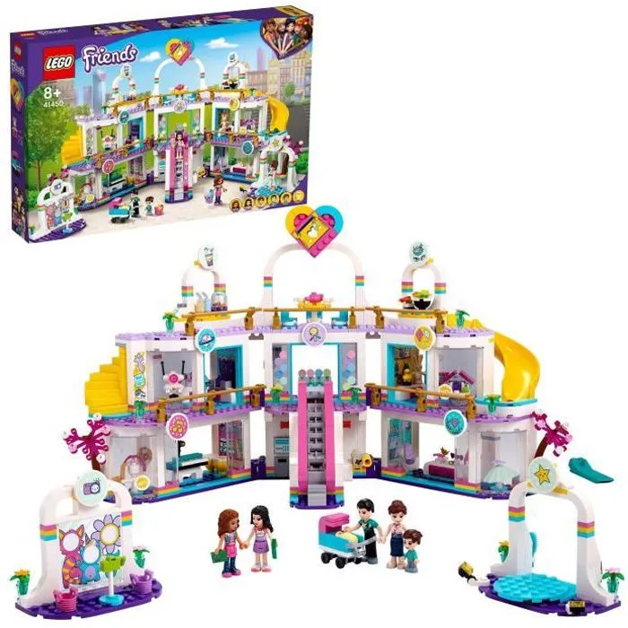 LEGO® 41450 Friends Le Centre Commercial de Heartlake City Jeu de Construction avec 5 Magasins, 4 Minidolls et la Figurine du Bébé-0