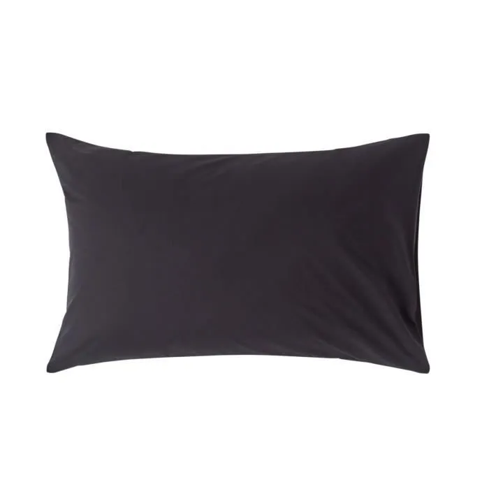 Taie d'oreiller - Coton égyptien - Noir - 200 fils - 50 x 75 cm - Hypoallergénique-0