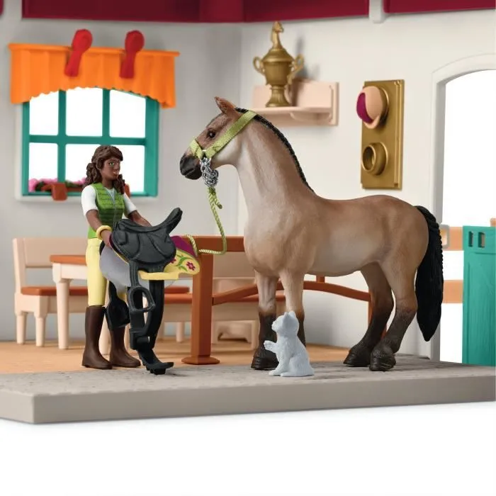 Sellerie du centre équestre, coffret avec 85 éléments inclus dont 1 cheval et 1 personnage, figurines pour enfants dès 5 ans --5