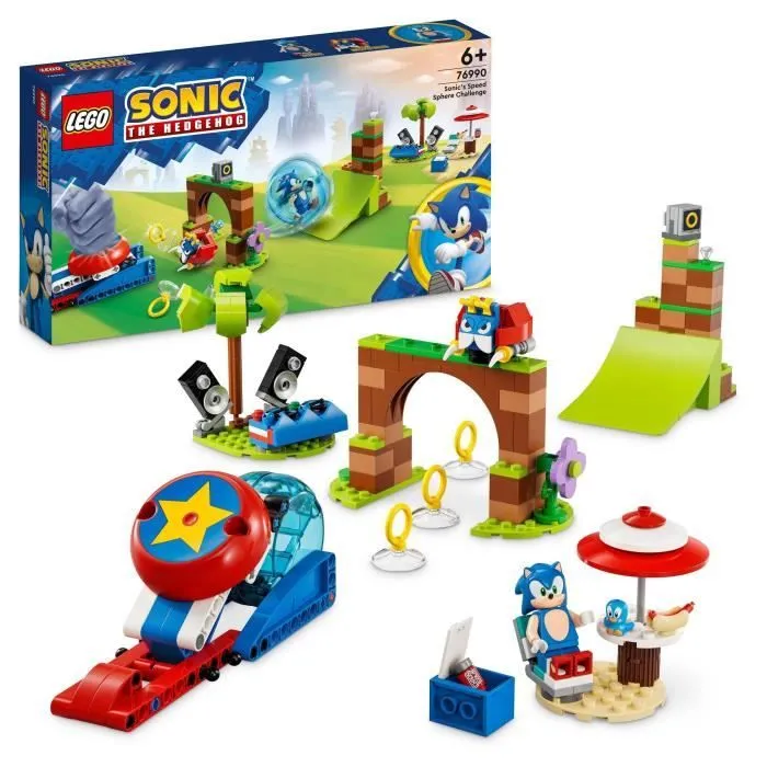 LEGO® Sonic the Hedgehog 76990 Sonic et le Défi de la Sphère de Vitesse, Jouet pour Enfants avec Figurines