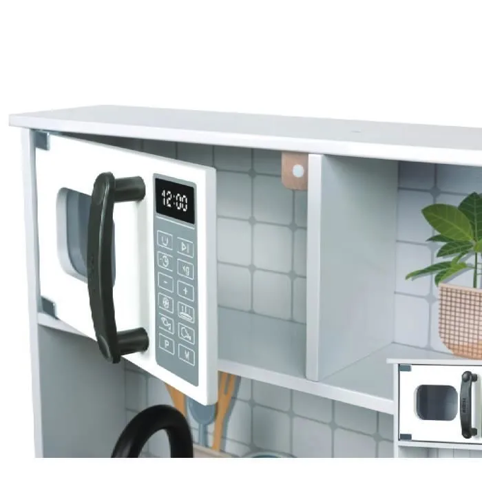 HAPE - Cuisine intéractive en bois pour enfant - 60 x 91,8 x 30 cm - À partir de 3 ans Gris --3