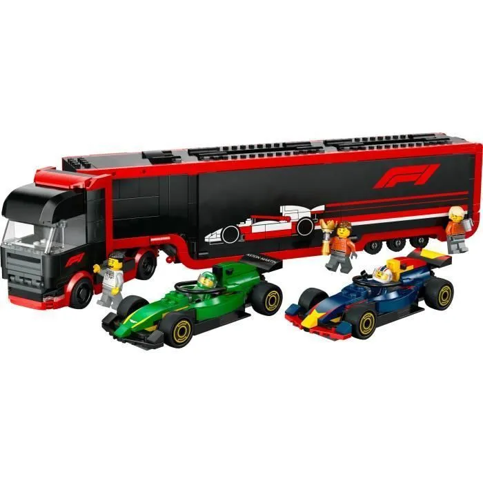 LEGO City 60445 Camion de F1 avec voitures de F1 RB20 et AMR24 - Jeu pour garçon dès 8 ans-0