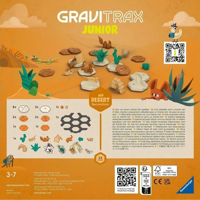 Gravitrax Junior - Set d'extension My Desert 33 pièces - Circuit de billes - Jeu de construction créatif - Ravensburger - Dès 3 ans-5