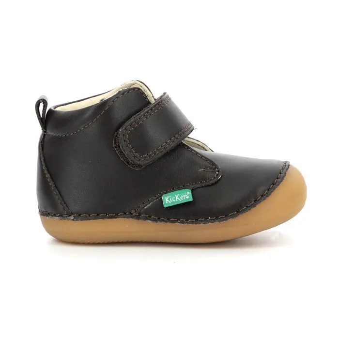Bottillons - KICKERS - Sabio - Cuir - Marron - Fermeture Scratch-0