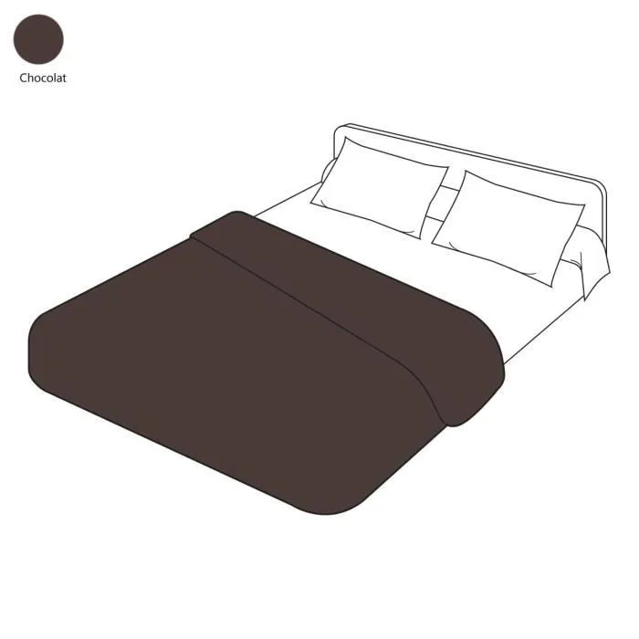 Housse de couette uni chocolat 140x200 - Tradilinge-0