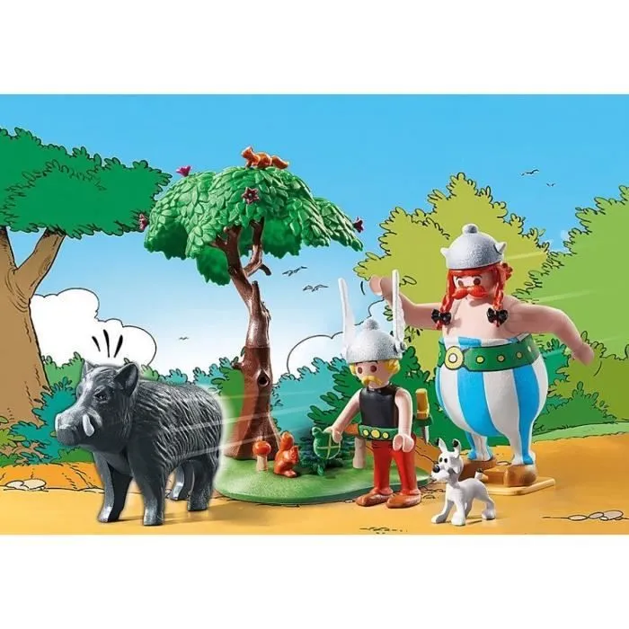 PLAYMOBIL 71160 Astérix La chasse au sanglier, avec Astérix, Obélix et Idéfix, 52 pièces, Dès 5 ans-1