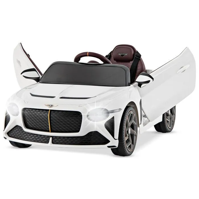 Bentley Voiture Électrique 12V/7AH pour Enfants 3-8 Ans - Télécommande 2.4G - LED & Musique - Démarrage Lent - Blanc-0