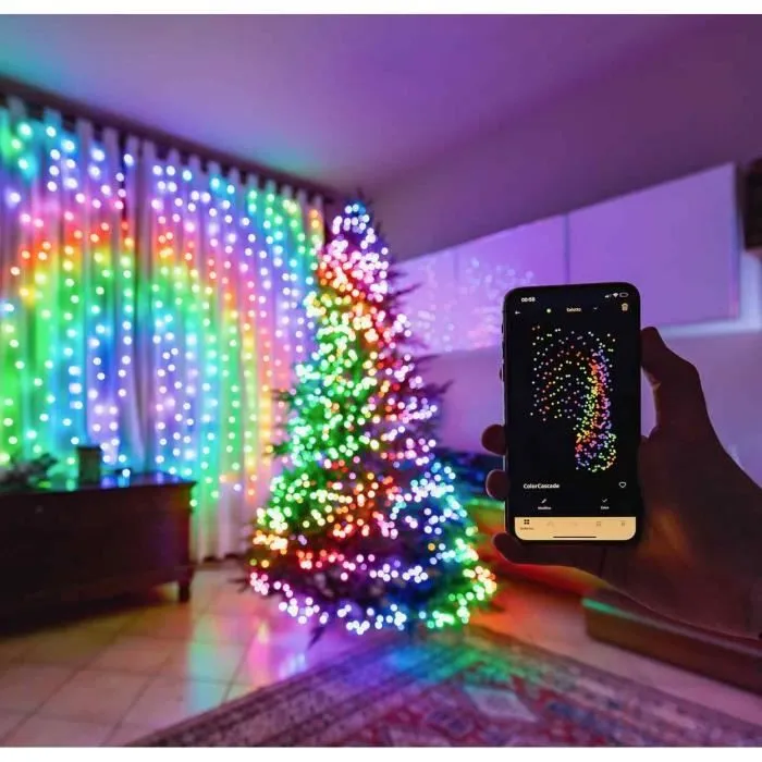 Twinkly - Guirlandes lumineuses intelligentes pour sapin de Noël 'Strings' 400 Led RGBW fil noir-2