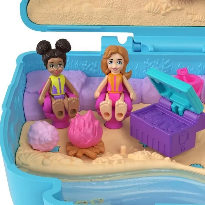 Polly Pocket-Chiot à la Plage-Coffret et figurines, jouet de voyage HRD36-7