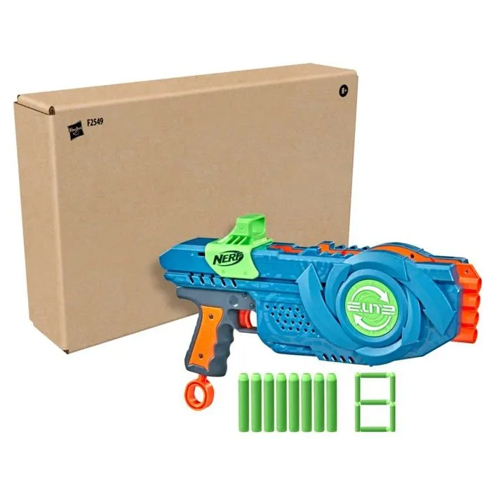 Nerf - F2549F03 - Elite 2.0, Blaster Flipshots Flip-8 avec 2 Fois 4 canons pivotants, capacite de 8 flechettes, 8 flechettes-1