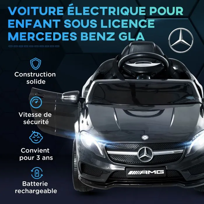 Voiture électrique enfants - HOMCOM - sous licence Mercedes Benz GLA AMG -  3 ans - télécommande -  MP3 USB, lumières, sons - noir-4