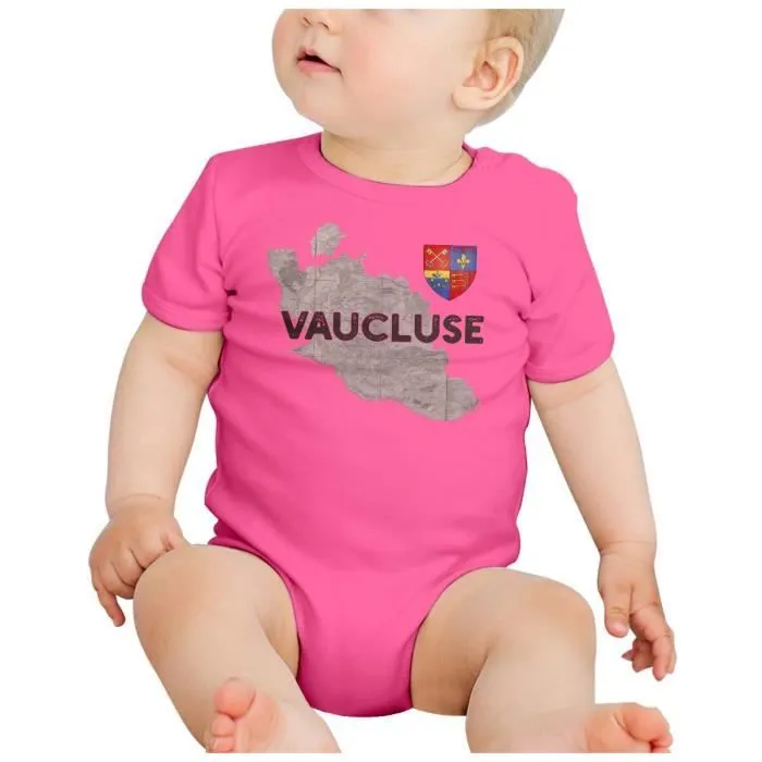 Body Bébé Manche Courte Rose Vaucluse 84 Département Avignon Carte Ancienne Rare-1