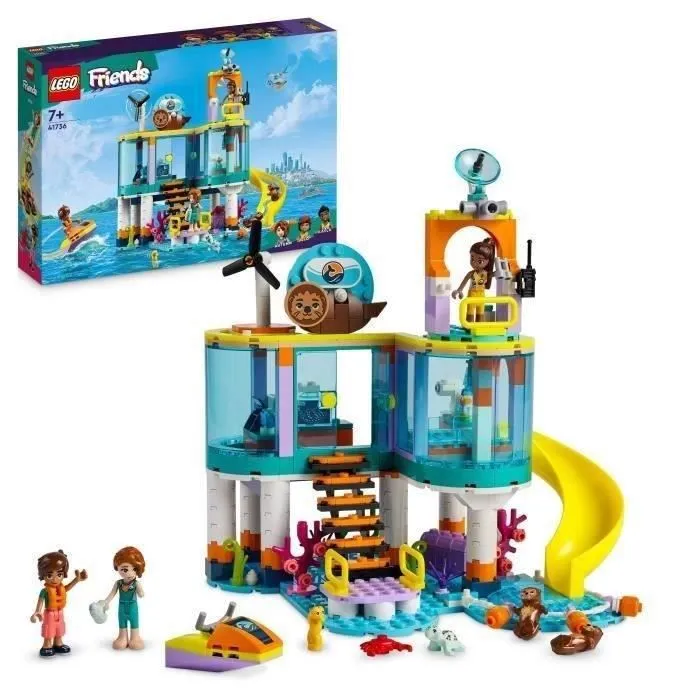LEGO® Friends 41736 Le Centre de Sauvetage en Mer, Jouet de Vétérinaire Animaux, Enfants 7 Ans-0