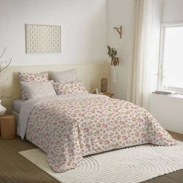 Pack complet housse de couette réversible pour lit 140 x 190 cm  Tanya multicolore-0