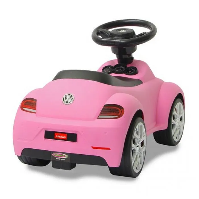 Voiture à pousser VW Beetle rose vif pour enfants - JAMARA - Anti-bascule - Klaxon au volant - Pneu silencieux-1