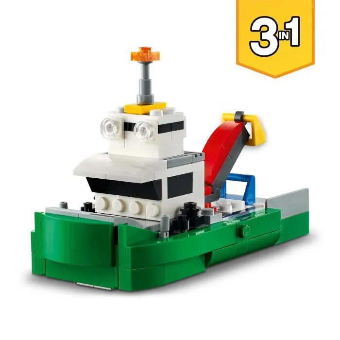 LEGO® Creator 3-en-1 31113 Le Transporteur de Voitures de Course, Jouet, Camion avec Remorque-2