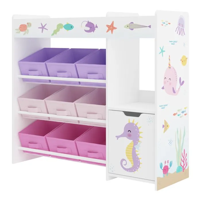 Étagère enfant Søndreland à motif océan 80 x 90 x 30 cm fuchsia violet rose-3