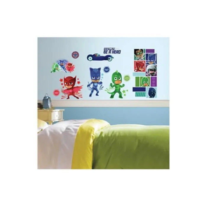 Stickers muraux - ROOM MATES - Pyjamasques - Multicolore - Décoration enfant - Faciles à appliquer-1
