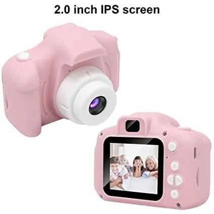 Appareil Photo pour Enfants GlobalCrown - Caméra Numérique Rechargeable Antichoc - Vidéo HD 1080p - Rose-1